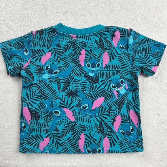 Disney Baby Stitch short sleeve sweatshirt size 9-12 Y2K blue - Picture 2 of 7